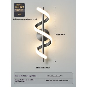 Bedroom Bedside Wall Lamp Creative Minimalist Spiral Corridor Aisle Hallway Lamp