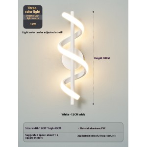 Bedroom Bedside Wall Lamp Creative Minimalist Spiral Corridor Aisle Hallway Lamp