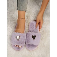 Fluffy Slipper Fall Winter Warm Home Fur Furry Slippers Women Plush Shoes Indoor House Fuzzy Flip Flops Female Padded Fleece Living Bedroom