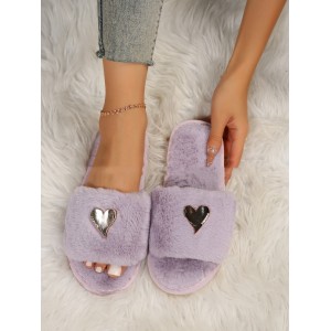 Fluffy Slipper Fall Winter Warm Home Fur Furry Slippers Women Plush Shoes Indoor House Fuzzy Flip Flops Female Padded Fleece Living Bedroom