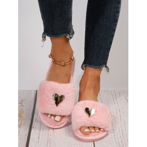 Fluffy Slipper Fall Winter Warm Home Fur Furry Slippers Women Plush Shoes Indoor House Fuzzy Flip Flops Female Padded Fleece Living Bedroom