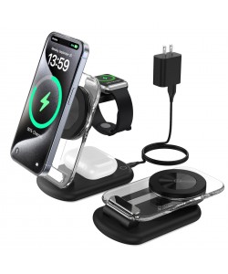 Transparent Folding Magnetic Three-in-one Wireless Charger