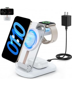 Transparent Folding Magnetic Three-in-one Wireless Charger