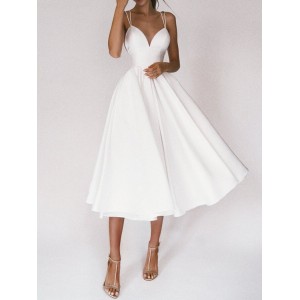 Sexy V-neck Suspender Dress Summer Fashion A-Line Long Dresses For Women