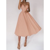 Sexy V-neck Suspender Dress Summer Fashion A-Line Long Dresses For Women