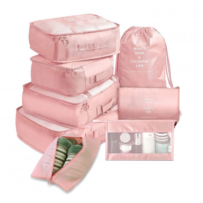 8-piece Set Luggage Divider Bag Travel Storage Clothes Underwear Shoes Organizer Packing Cube Bag