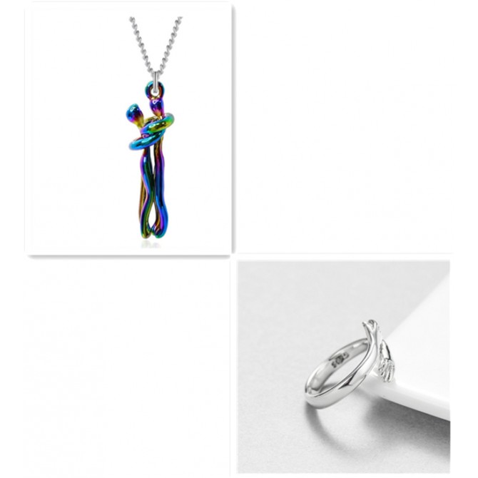 Love Hug Necklace for Couples – Unisex Gift Jewelry