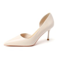 Korean style solid color patent leather high heels