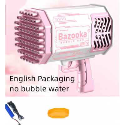 Kids Bubble Gun Toy 69 Holes & LED Lights
