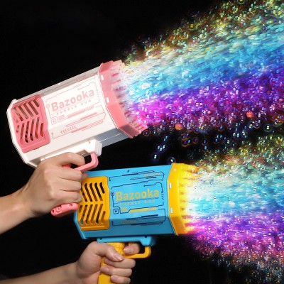 Kids Bubble Gun Toy 69 Holes & LED Lights