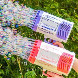 Kids Bubble Gun Toy 69 Holes & LED Lights