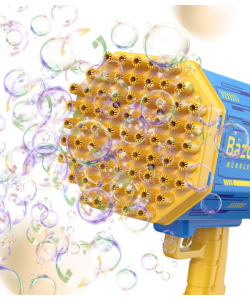 Kids Bubble Gun Toy 69 Holes & LED Lights