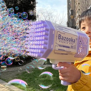 Kids Bubble Gun Toy 69 Holes & LED Lights