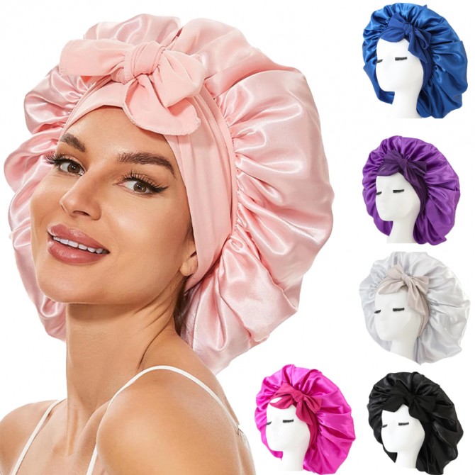 Silk Sleep Bonnet for Women Satin Cap for Curly Hair
