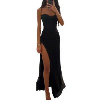 Sexy Split V-Neck Dress Slim Summer Party Wear
