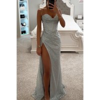 Sexy Split V-Neck Dress Slim Summer Party Wear