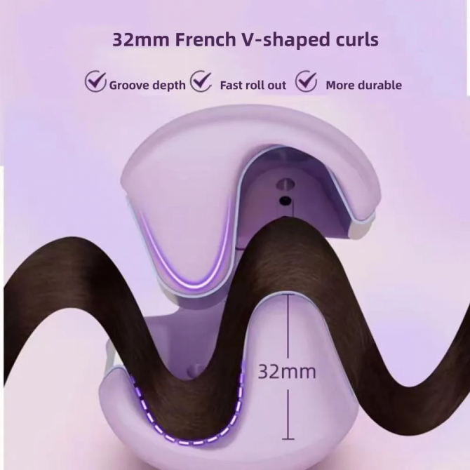 32mm Hair Curler – Deep Wave Iron with 4 Heat Settings