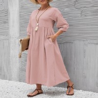 Women's Summer A-Line Dress – Short Sleeve with Pockets