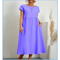 Women's Summer A-Line Dress – Short Sleeve with Pockets
