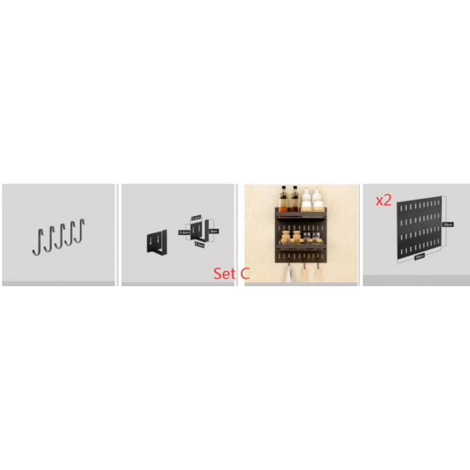 Stainless Steel Wall-Mounted Kitchen Storage Rack