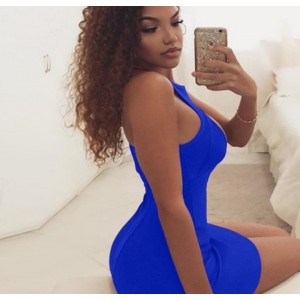Solid Color Slim Dress – Summer Nightclub Outfit