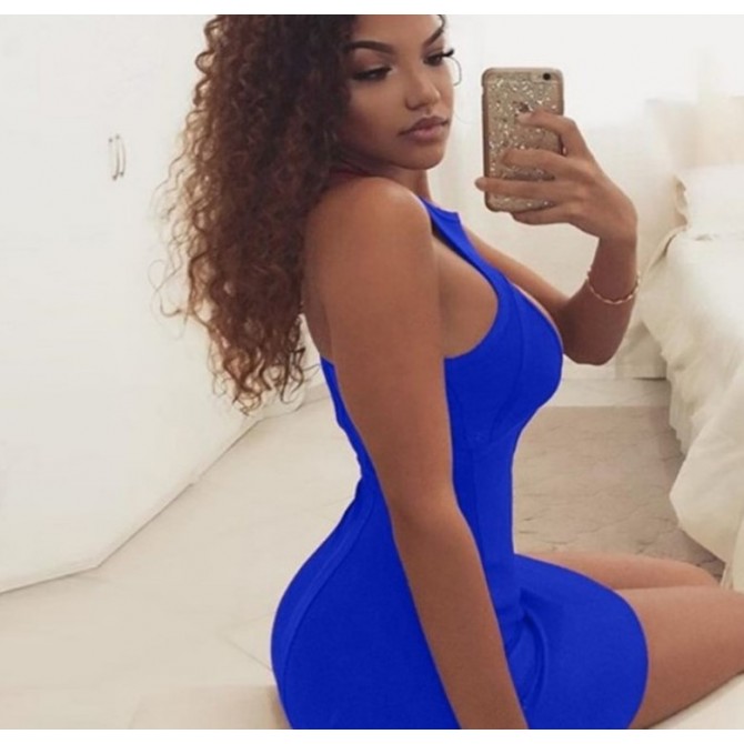 Solid Color Slim Dress – Summer Nightclub Outfit