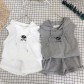 Girls' Korean Cotton Hooded Summer Shorts Set