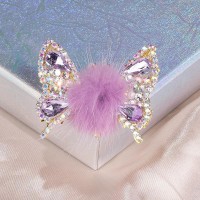 Mink Hair Butterfly Hairpin Wings Move