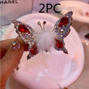 Mink Hair Butterfly Hairpin Wings Move