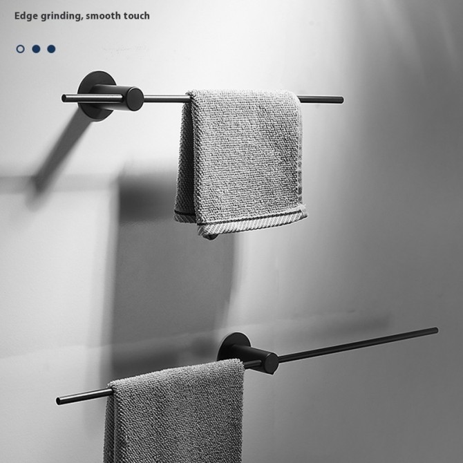 Punch-Free Stainless Steel Bathroom Towel Rack