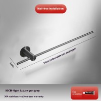 Punch-Free Stainless Steel Bathroom Towel Rack