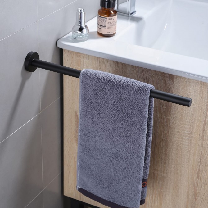 Black Stainless Steel 304 Bathroom Towel Bar – Wall Mount