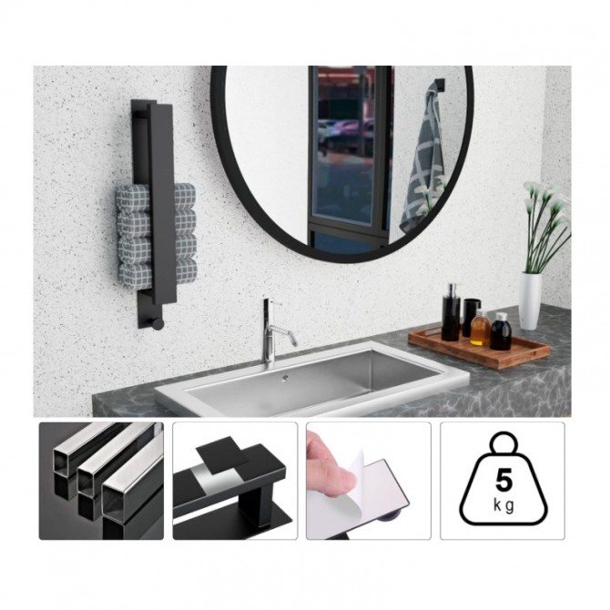 Self-adhesive Punch-free Bathroom Stainless Steel Towel Bar