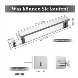 Self-adhesive Punch-free Bathroom Stainless Steel Towel Bar