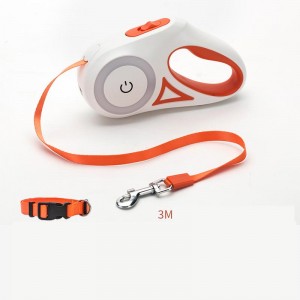 Retractable Dog Leash with Collar & LED Spotlight