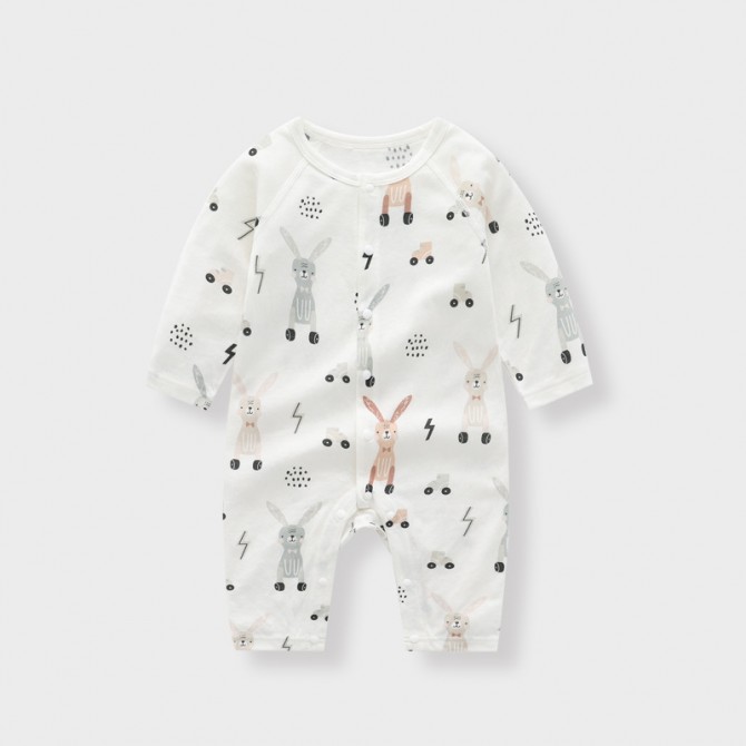 Bamboo Baby Romper – Soft Long Sleeve Unisex Jumpsuit