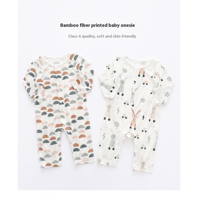 Bamboo Baby Romper – Soft Long Sleeve Unisex Jumpsuit