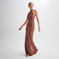 Sexy Backless Halter Bodycon Maxi Dress – Party Wear