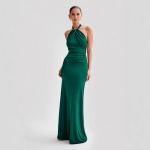 Sexy Backless Halter Bodycon Maxi Dress – Party Wear