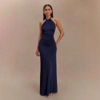 Sexy Backless Halter Bodycon Maxi Dress – Party Wear