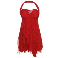 Sexy Backless Halter Mini Dress Summer Party Wear