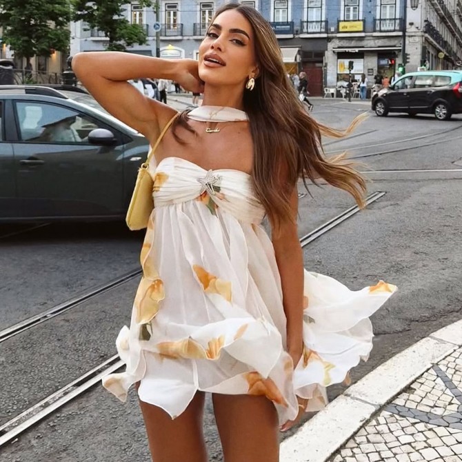 Sexy Backless Halter Mini Dress Summer Party Wear