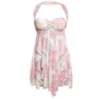 Sexy Backless Halter Mini Dress Summer Party Wear