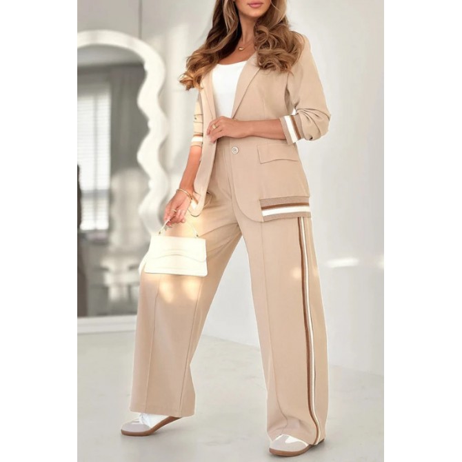 2-Piece Women's Office Suit – Jacket & Wide-Leg Pants