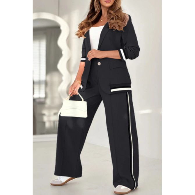 2-Piece Women's Office Suit – Jacket & Wide-Leg Pants
