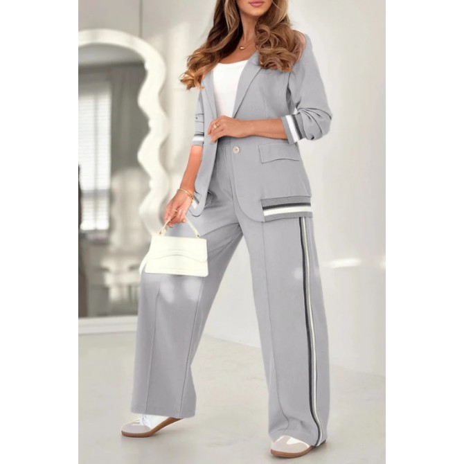 2-Piece Women's Office Suit – Jacket & Wide-Leg Pants