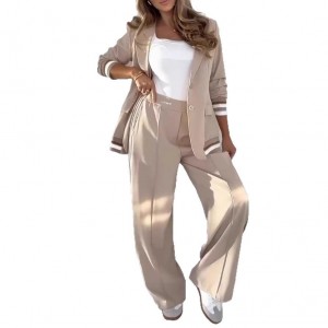 2-Piece Women's Office Suit – Jacket & Wide-Leg Pants
