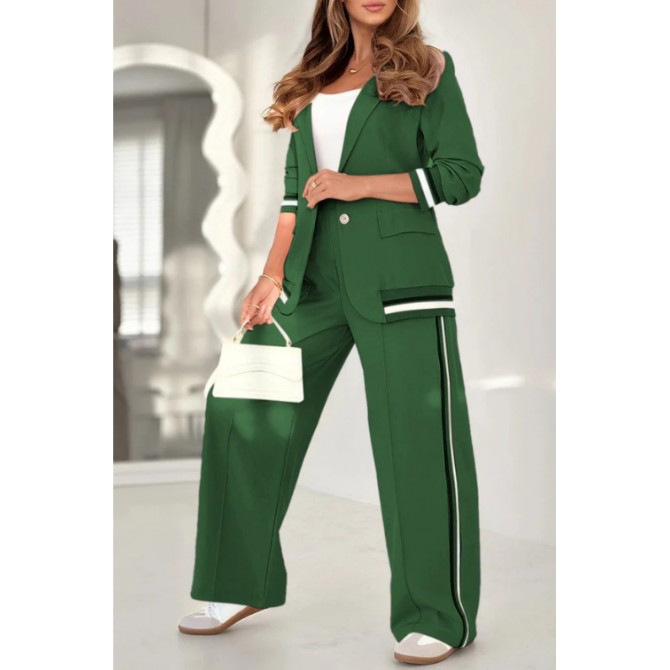 2-Piece Women's Office Suit – Jacket & Wide-Leg Pants