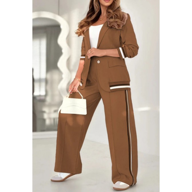 2-Piece Women's Office Suit – Jacket & Wide-Leg Pants
