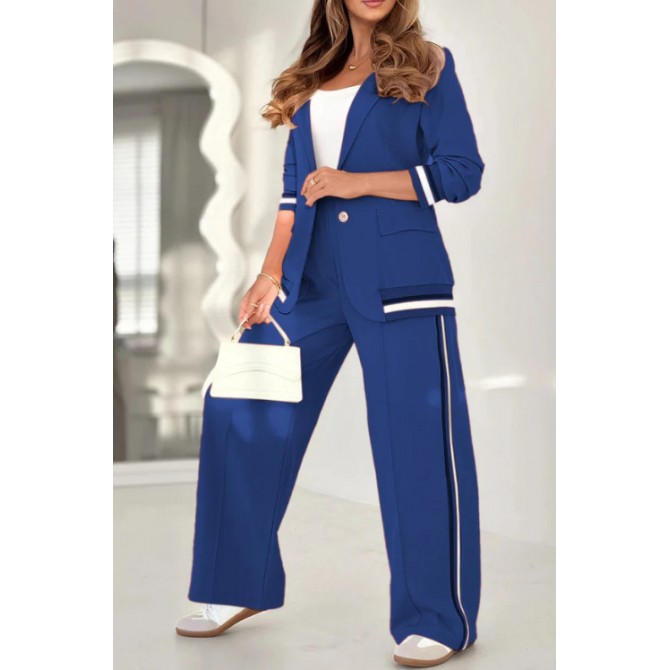 2-Piece Women's Office Suit – Jacket & Wide-Leg Pants
